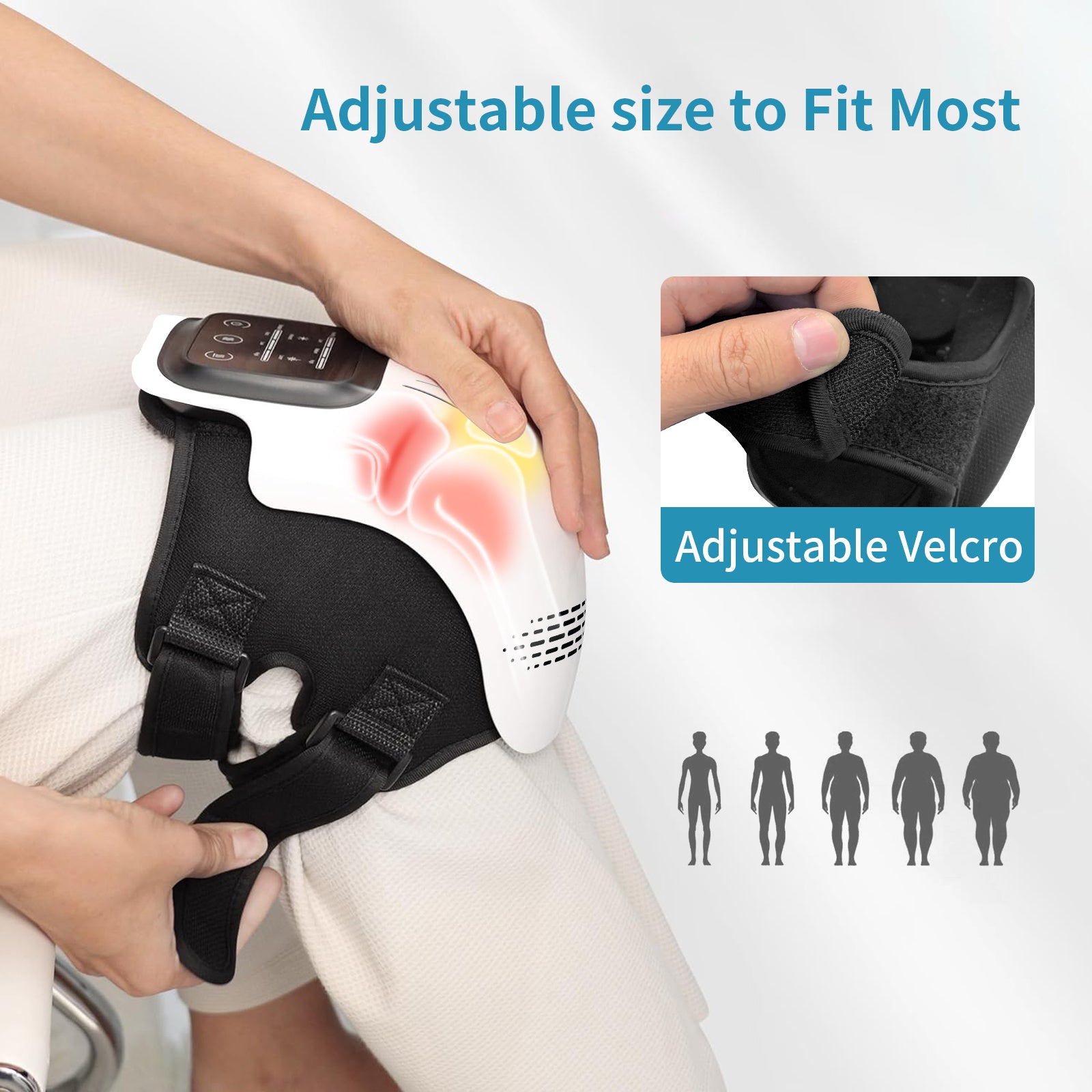 All-in-One Smart Knee Therapy Device Featuring Deep Tissue Massage, Soothing Heat, and Advanced Vibration Technology to Help Recovery from Sports Injuries and Joint Stiffness