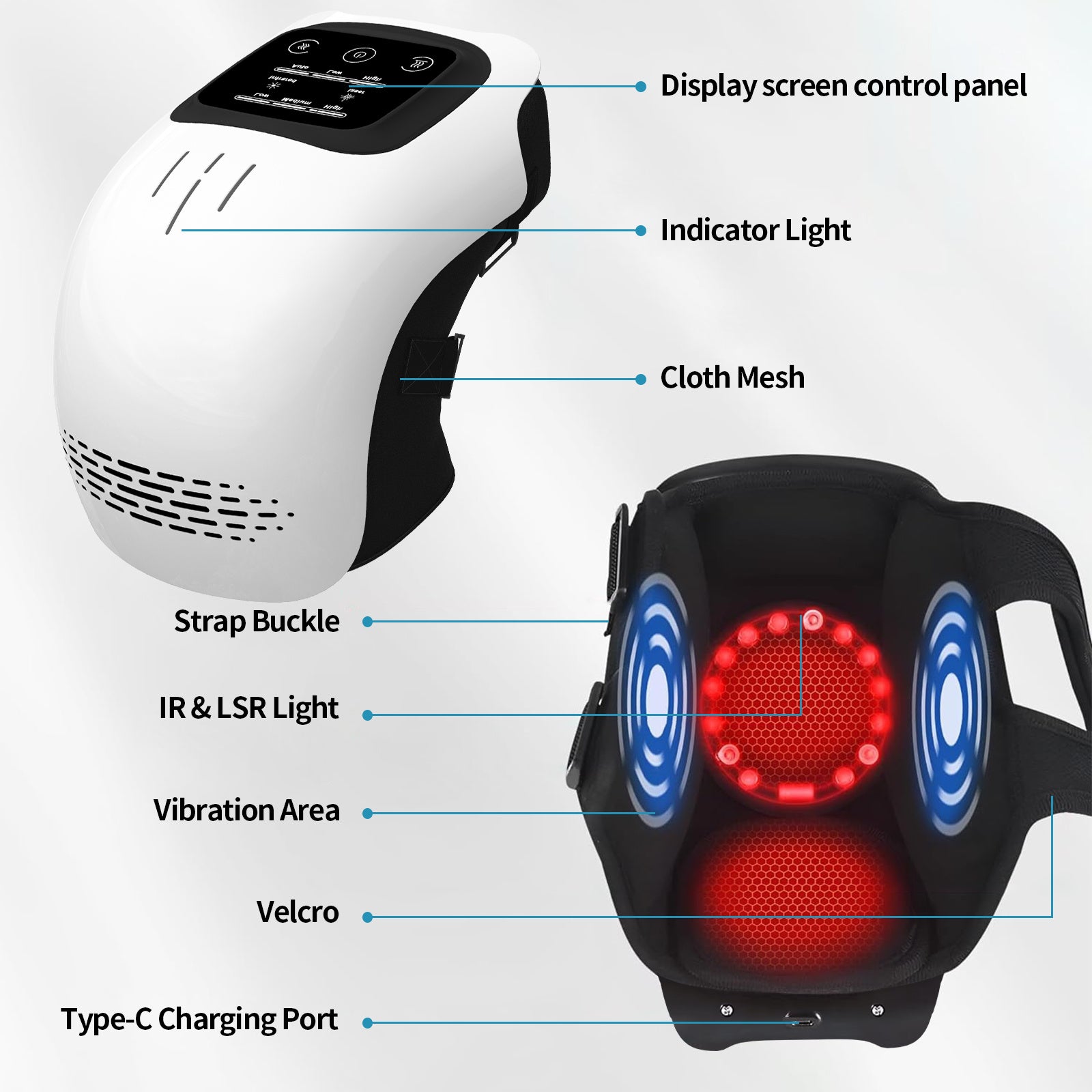 All-in-One Smart Knee Therapy Device Featuring Deep Tissue Massage, Soothing Heat, and Advanced Vibration Technology to Help Recovery from Sports Injuries and Joint Stiffness